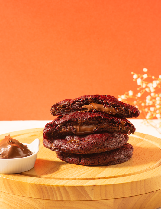 Nutella Red Velvet Cookies | Eggless & Gluten-free Optional